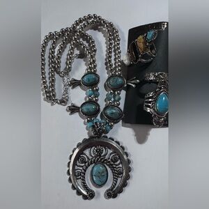 Shyanne Turquoise and Silver Necklace Set